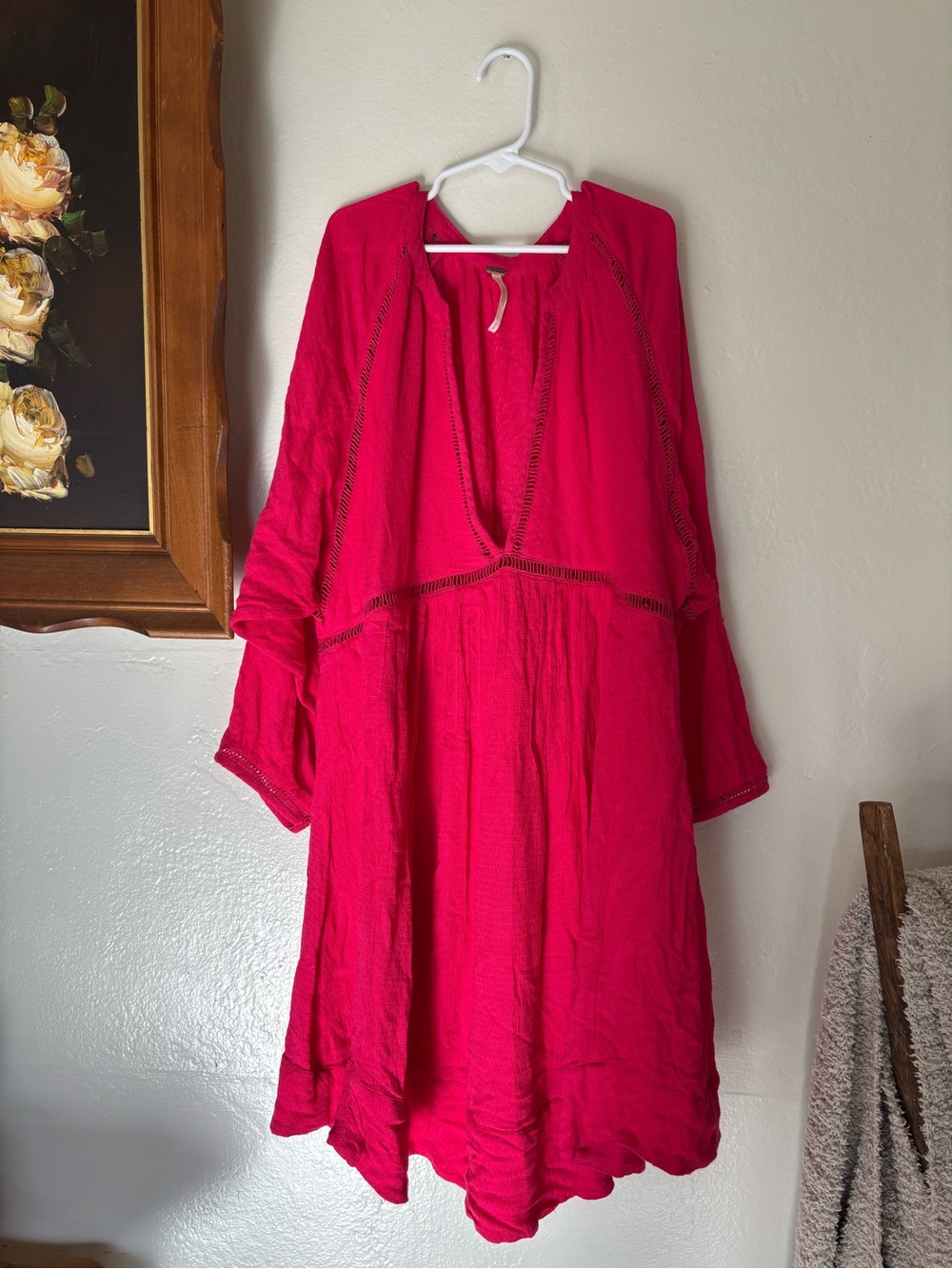 Free People Go Lightly Swing Hot Pink Mini Dress